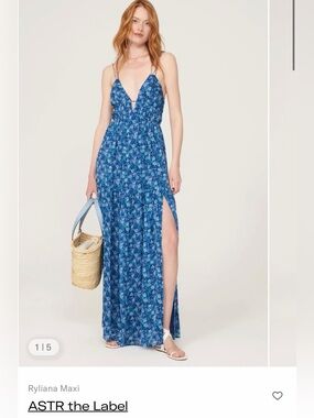 kelby dress in green blue floral Astr | Dresses | Astr Womens Small Bustier Lace Up Slit Maxi Dress Rayon S Kelby corset dress